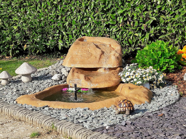 Cascata da giardino marmore con pompa e filtro con laghetto di raccolta resina