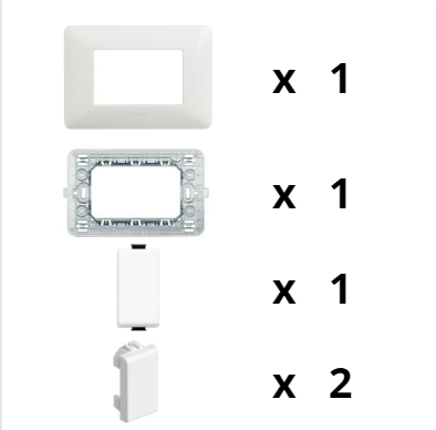 Kit completo base punto luce bticino matix bianco pezzi 5