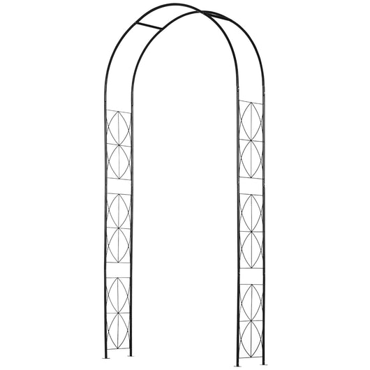 Arco per Rose e Supporto per Piante Rampicanti in Metallo 114x30x230cm Nero