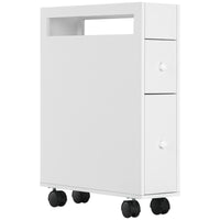 Mobiletto Bagno Salvaspazio 16x49,5x66 cm con Ruote Bianco