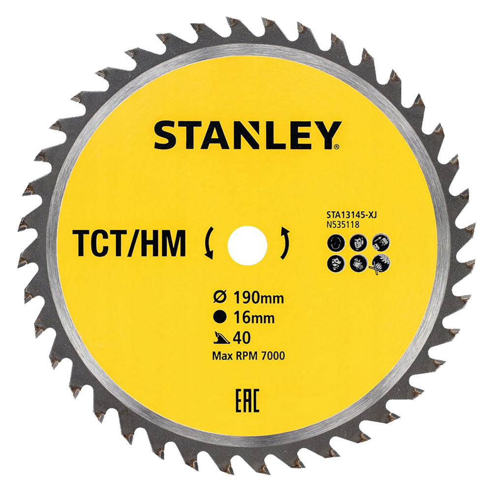 LAMA PER SEGA CIRCOLARE 'DENTI MEDI' Ã¸ 170 mm - foro 16 mm STANLEY