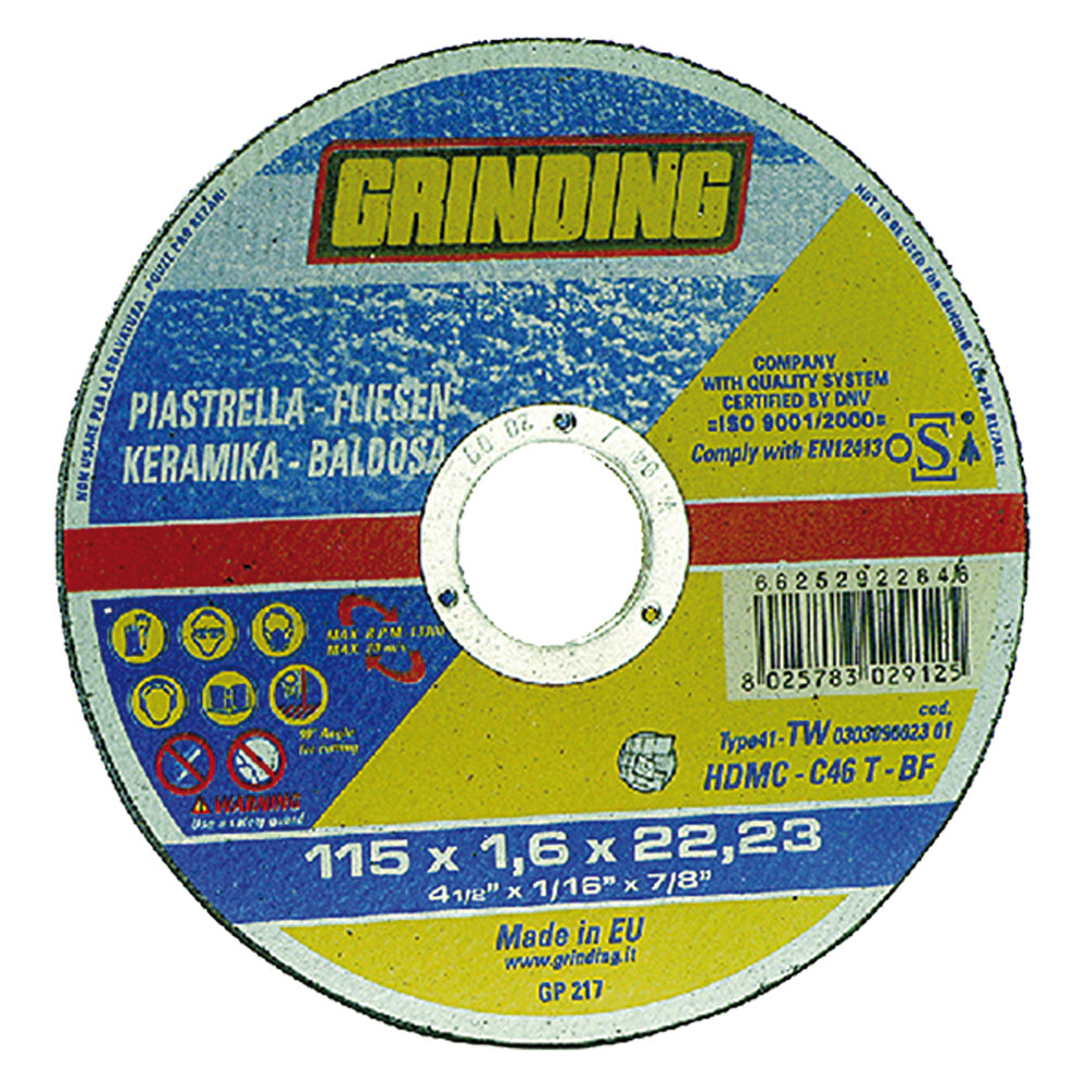 MOLA ABRASIVA PER MARMO/PIASTRELLE Ã¸ 115 x 1,6 GRINDING 50 PZ