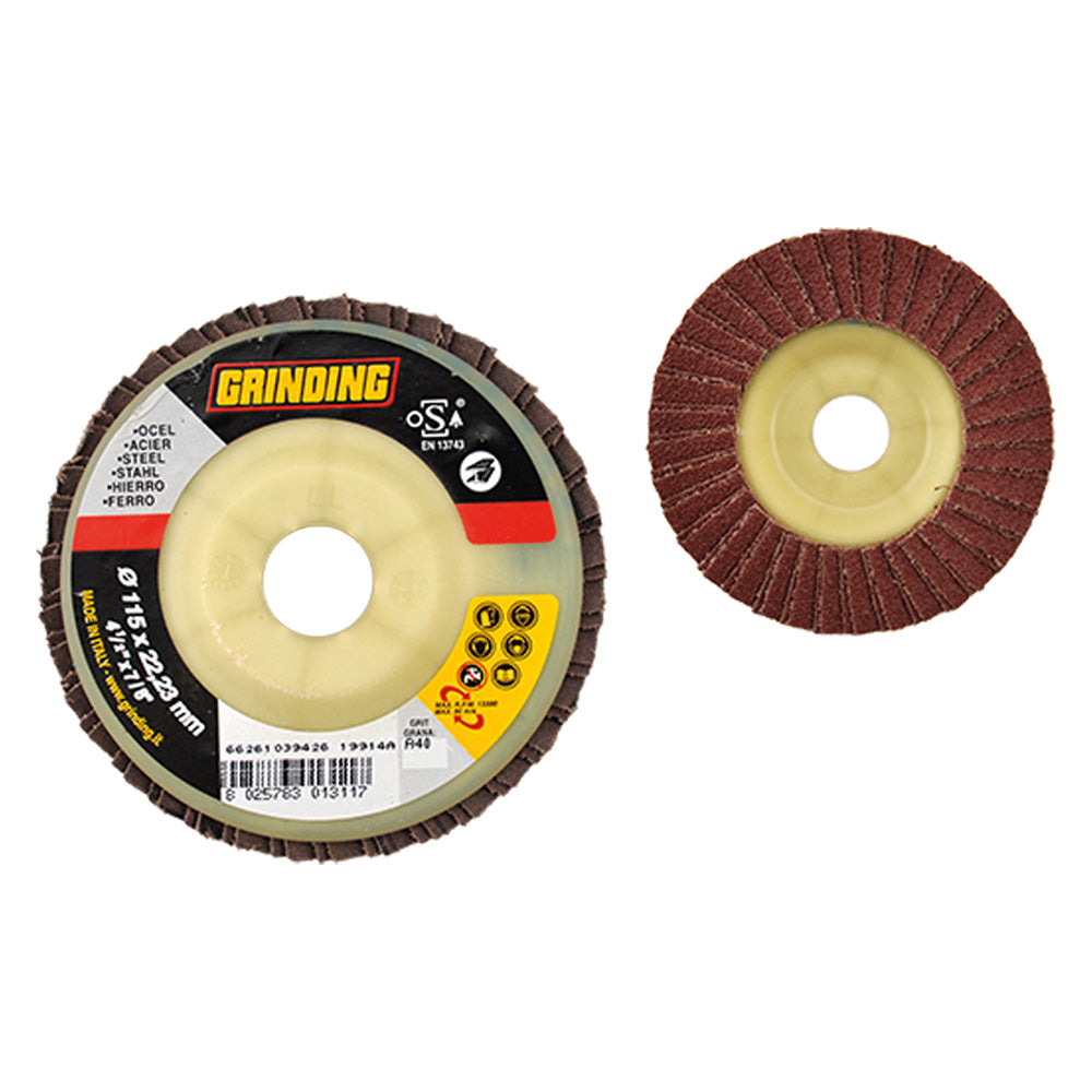 DISCO LAMELLARE PER FERRO Ã¸ 115 gr. 80 GRINDING 10 PZ