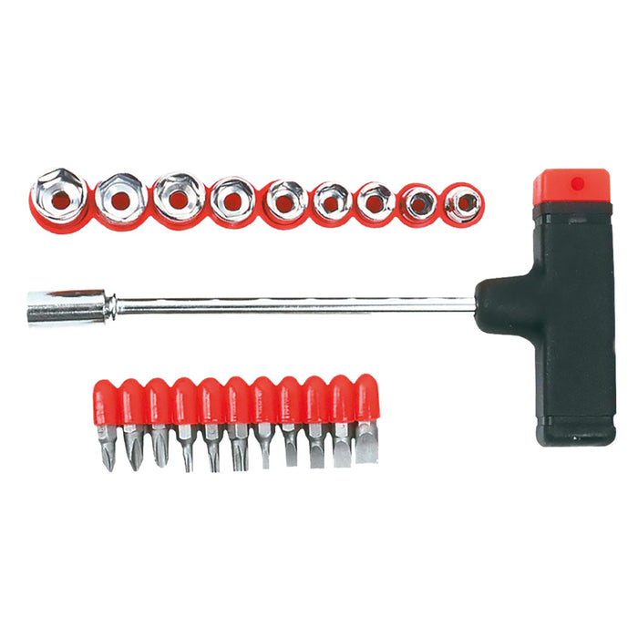 CACCIAVITE PORTAINSERTI / BUSSOLE set 22 pz TOPTOOLS