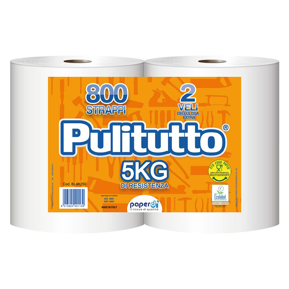 BOBINA CARTA 'PULITUTTO' Kg 2,52 a rotolo PAPER DIVIPAC 2 RT