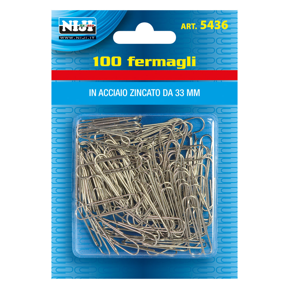 FERMAGLI PER CARTA metallo mm.50 - 80 pz (scatola) LEBEZ 12 PZ