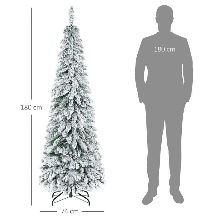 Albero di Natale Artificiale Innevato 180 cm 523 Rami Verde