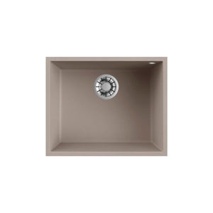 Lavello EVHOC in composito serie UNICUM 57X50 cm incasso SOTTOTOP vasca unica KUARZITE TORTORA