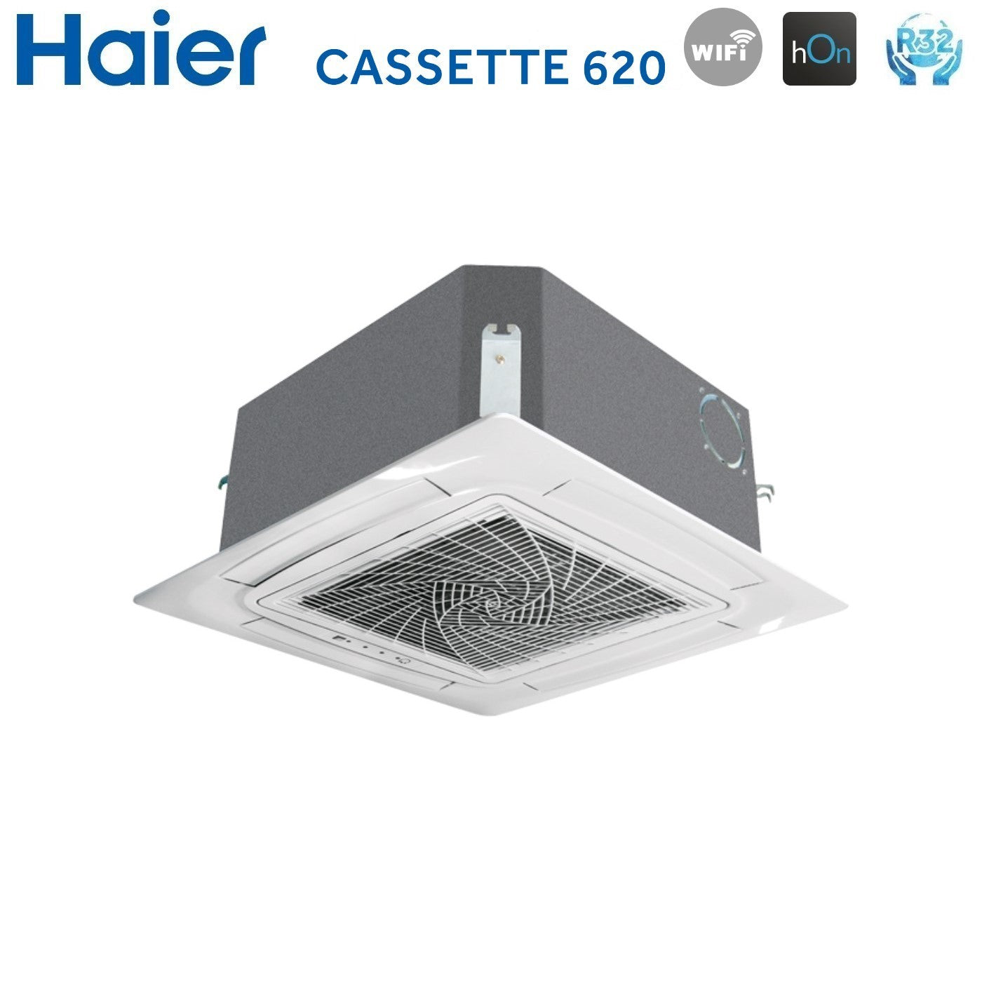 Unità Interna Cassetta a 4 Vie Haier serie CASSETTE 620 12000 Btu AB35S2SC2FA-1 R-32 Wi-Fi Integrato con Griglia Inclusa