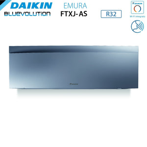 Unità Interna a Parete Daikin Bluevolution serie EMURA SILVER III 7000 Btu FTXJ20AS R-32 Wi-Fi Integrato Colore Argento