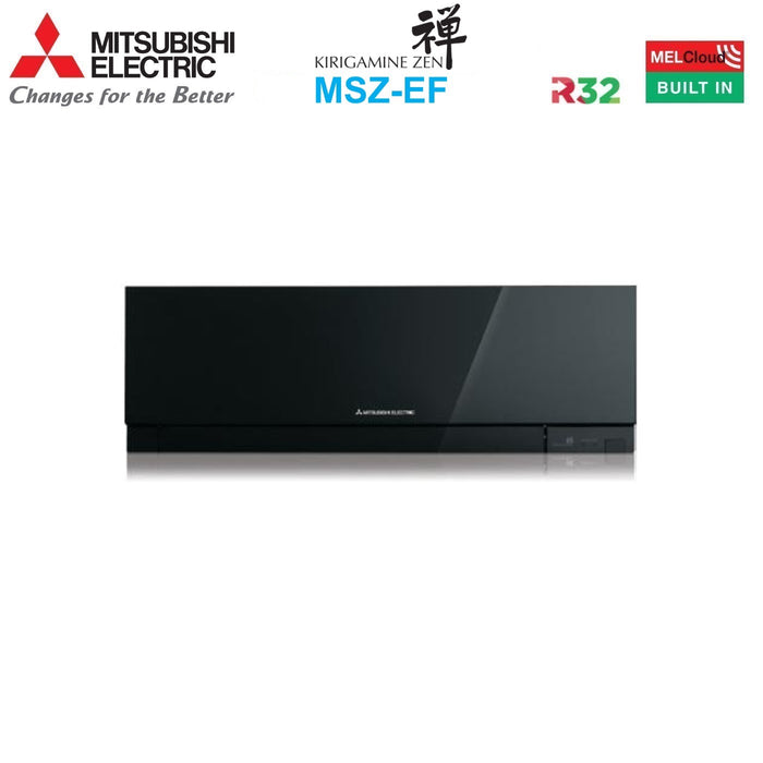 Unità Interna a Parete Mitsubishi Electric serie KIRIGAMINE ZEN BLACK 7000 Btu MSZ-EF22VGKB R-32 Wi-Fi Integrato Colore Nero