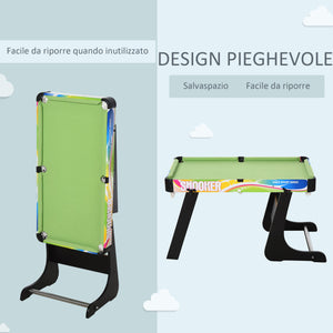 Tavolo Multigioco Pieghevole Calcio Balilla Hockey Ping Pong Biliardo