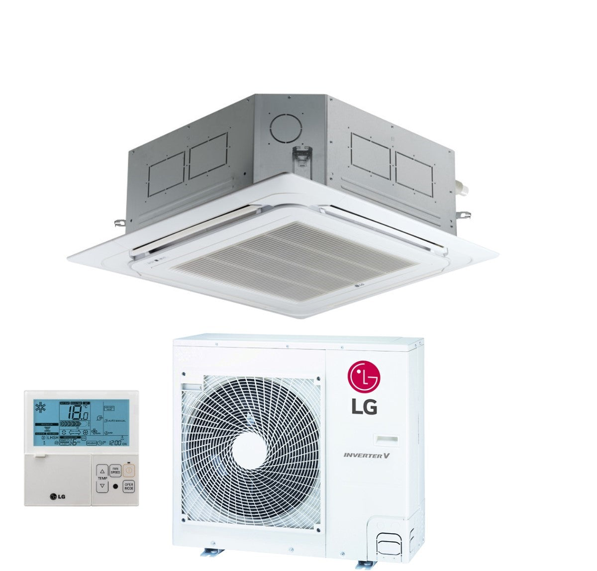 Climatizzatore Condizionatore LG Cassetta a 4 Vie Inverter 30000 Btu UT30F R-32 Wi-Fi Optional con Comando a Filo e Pannello Incluso - Novità