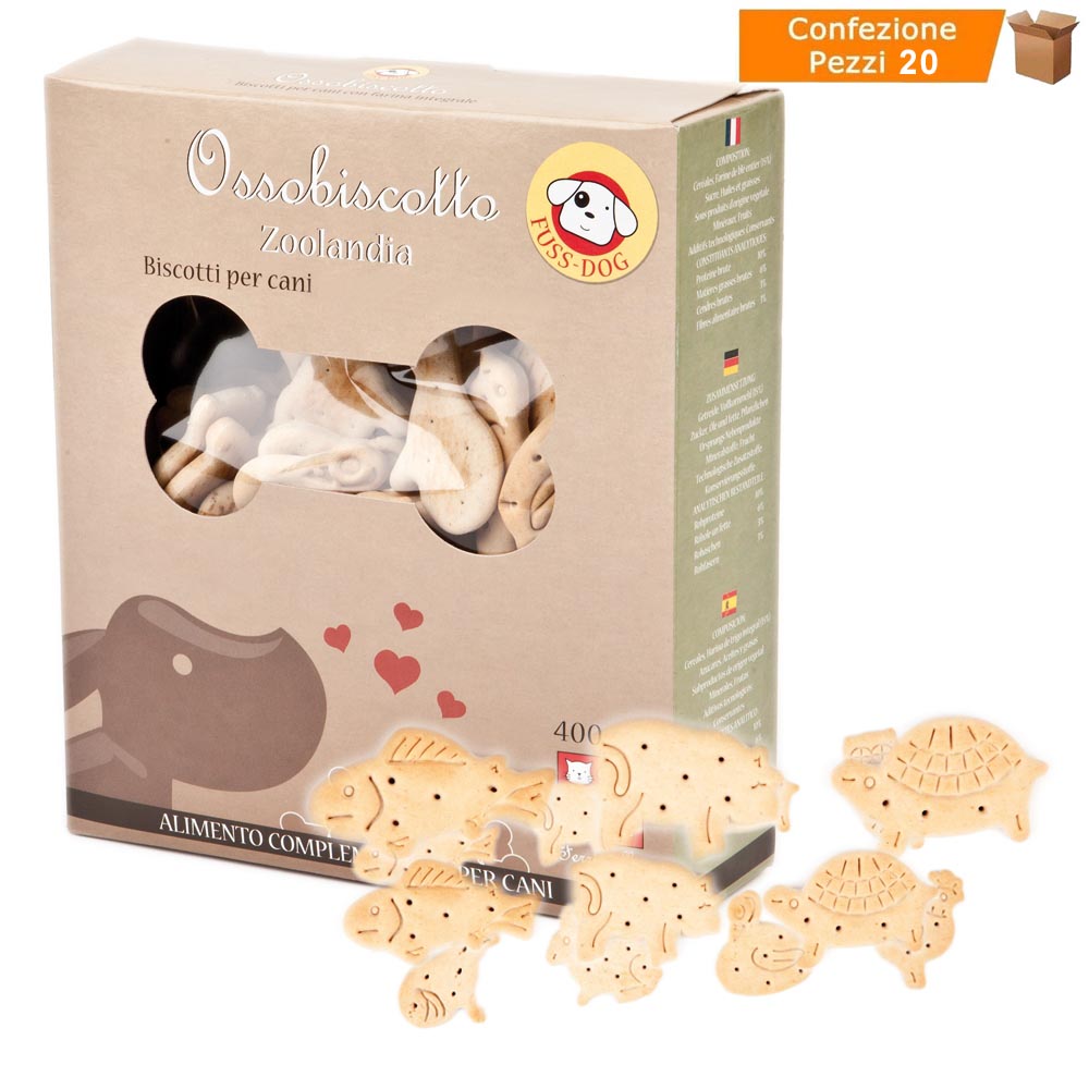 Biscotti per cani animaletti golosi 20 pz x 1 box fuss dog