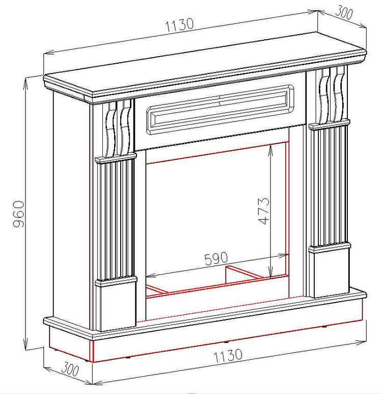 Camino Elettrico da Pavimento 96x113x30 cm Effetto Fiamma 1500W Verona Mini & Lorance