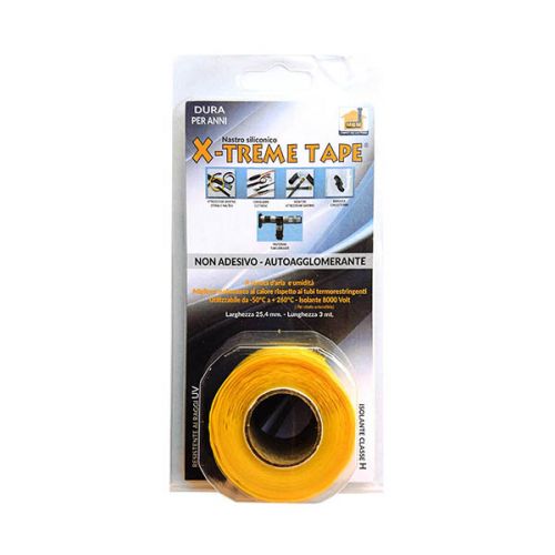 Ultratape EXTREME tape SILICONE NASTRO no Adesivi AUTO SALDANTE  25,4 mm x 3m GIALLO