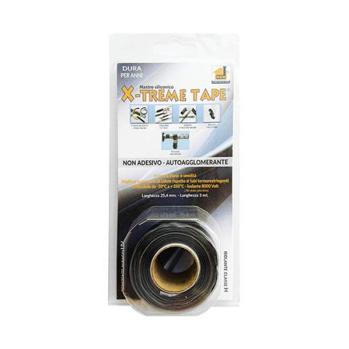 Ultratape EXTREME tape SILICONE NASTRO no Adesivi AUTO SALDANTE  25,4 mm x 3m NERO