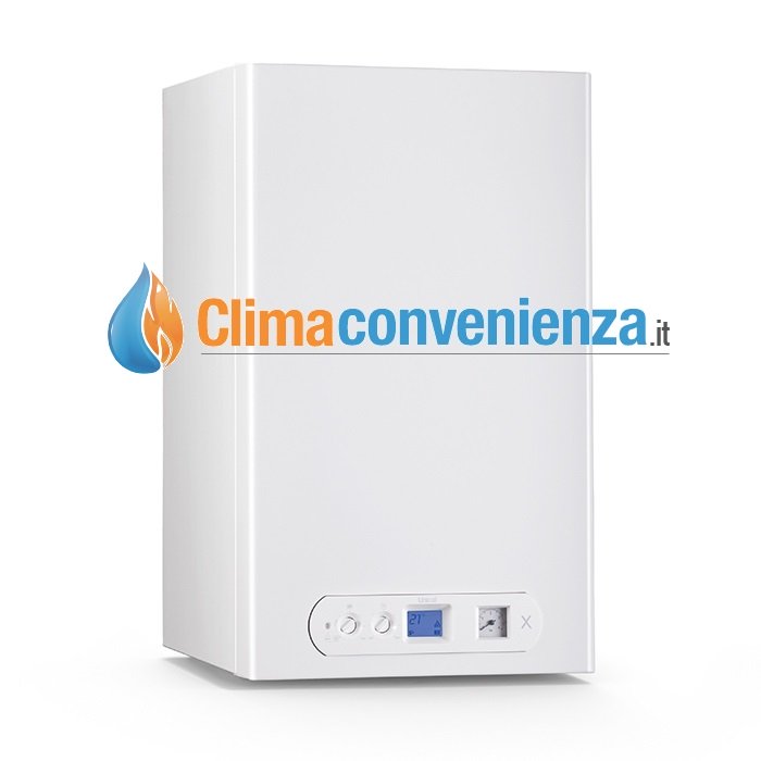 Caldaia UNICAL X 24 C a condensazione Low NOx 6 Completa di kit scarico fumi metano in acciaio INOX - ErP