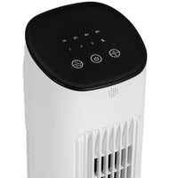 Ventilatore a Colonna con Telecomando e 3 Velocità Ø30x78 cm Oscillazione e Modalità Notte in ABS Bianco