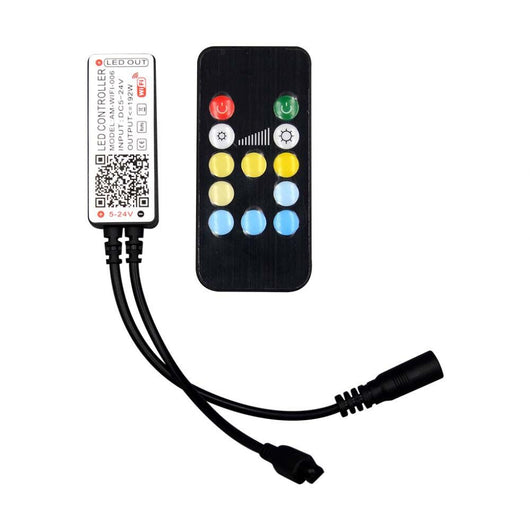 V-TAC Controller Wifi per Strip LED 12V/24V Dimmerabile con Telecomando 24 Tasti Compatibile con Amazon Alexa e Google Home SKU 2902