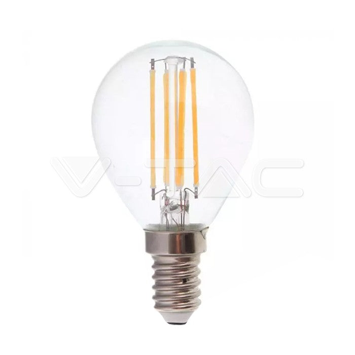 V-TAC Lampadina LED E14 6W 100LM/W P45 Filamento 2700K