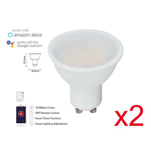 V-TAC Smart Lampada Faretto Led GU10 4,5W WiFi RGB CCT Dimmerabile APP Compatible Amazon Alexa Google Home SKU-2757