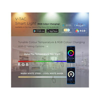 V-TAC Smart Lampada Led Candela E14 C37 4,5W WiFi RGB CCT Dimmerabile APP Compatible Amazon Alexa Google Home SKU-2754