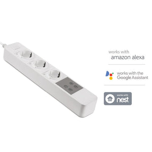 V-TAC Smart WiFi Power Strip Ciabatta Multipresa Elettrica Con 3 Prese Schuko 10A Compatible Amazon Alexa Google Home SKU-8420