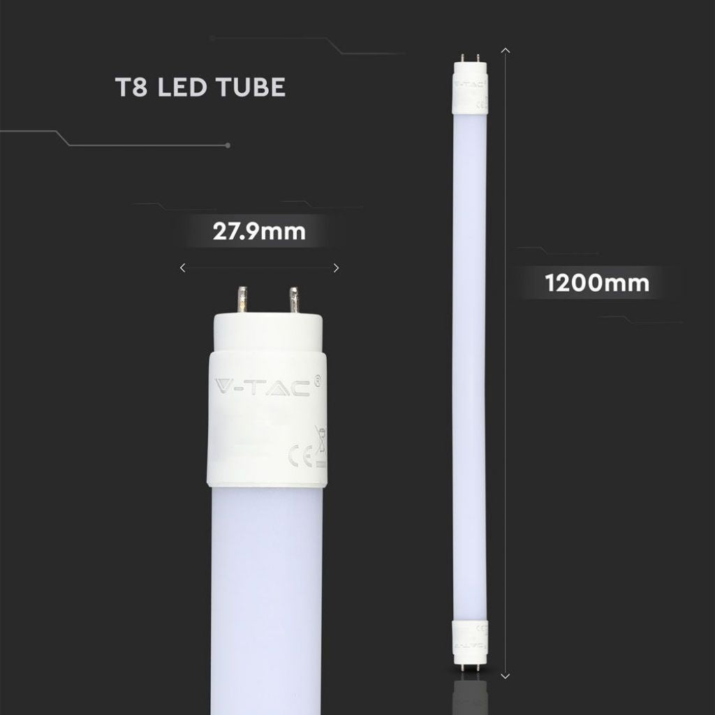 V-TAC VT-1277SMD Tubo LED T8 18W G13 120cm in Nanoplastica 6400K 1700lm SKU 6264