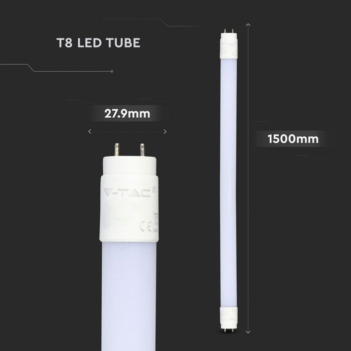 V-TAC VT-151 Neon Tubo LED Chip Samsung T8 22W G13 150cm in Nanoplastica 6400K SKU 658