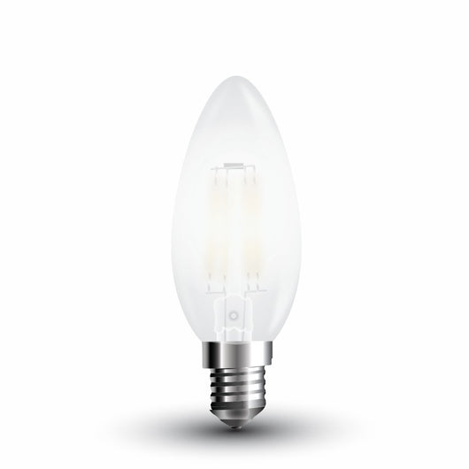 V-TAC VT-1936 Lampadina LED E14 4W Candela Filamento Satinato 4000K  SKU 4475