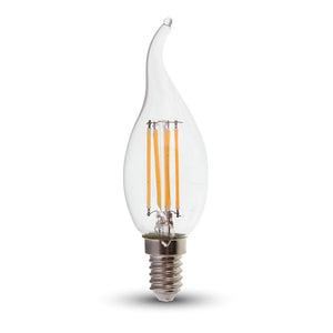 V-TAC VT-1997 Lampadina LED E14 4W Candela a Fiamma Filamento 4000K - SKU 4429