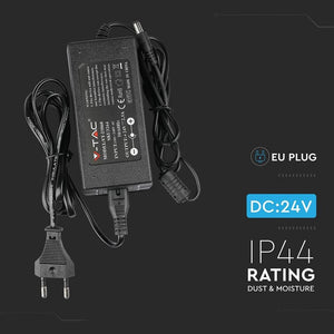 V-TAC VT-25060 Alimentatore in Plastica 60W 24V 25A Plug&Play con Jack 2,1 Colore Nero IP44 SKU 3264