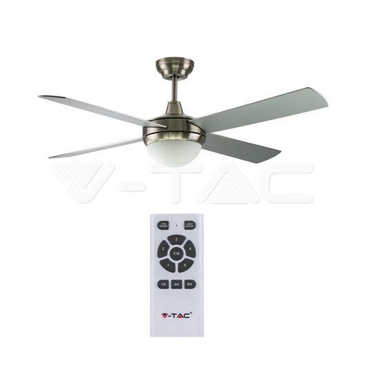 V-TAC VT-6054-4 Ventilatore LED da Soffitto 2*E27 con Motore a Corrente Continua da 35W con Telecomando 4 pale - SKU 7918