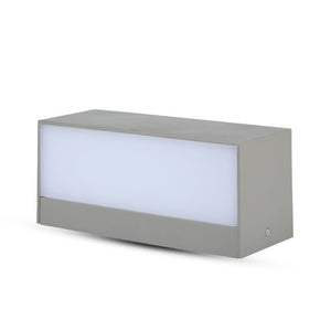 V-TAC VT-8057 Lampada LED da Muro Rettangolare 12W Doppio Fascio Luminoso Colore Grigio 6400K IP65 - SKU 8244