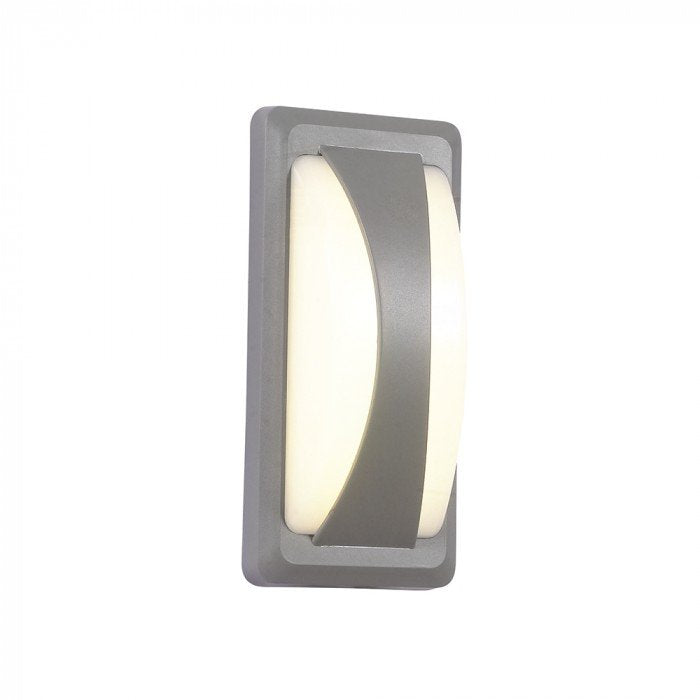 V-TAC VT-8058 Plafoniera Lampada LED da Muro Rettangolare 12W Colore Grigio Luce Calda 3000K IP65