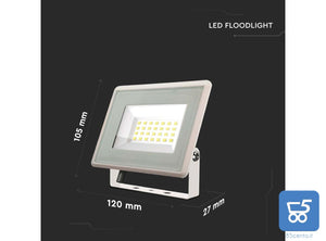 V-Tac Faro Proiettore LED SMD 20W Ultra Sottile Esterno Colore Bianco Naturale 4000K VT-4924