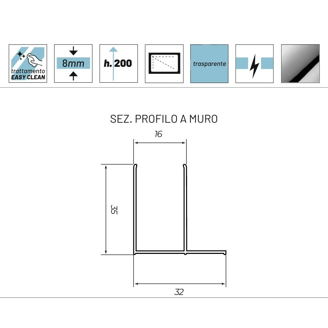 Porta box doccia doppia anta scorrevole gemma cristallo trasparente 8 millimetri *** misure 137-139xh200 cm, confezio...