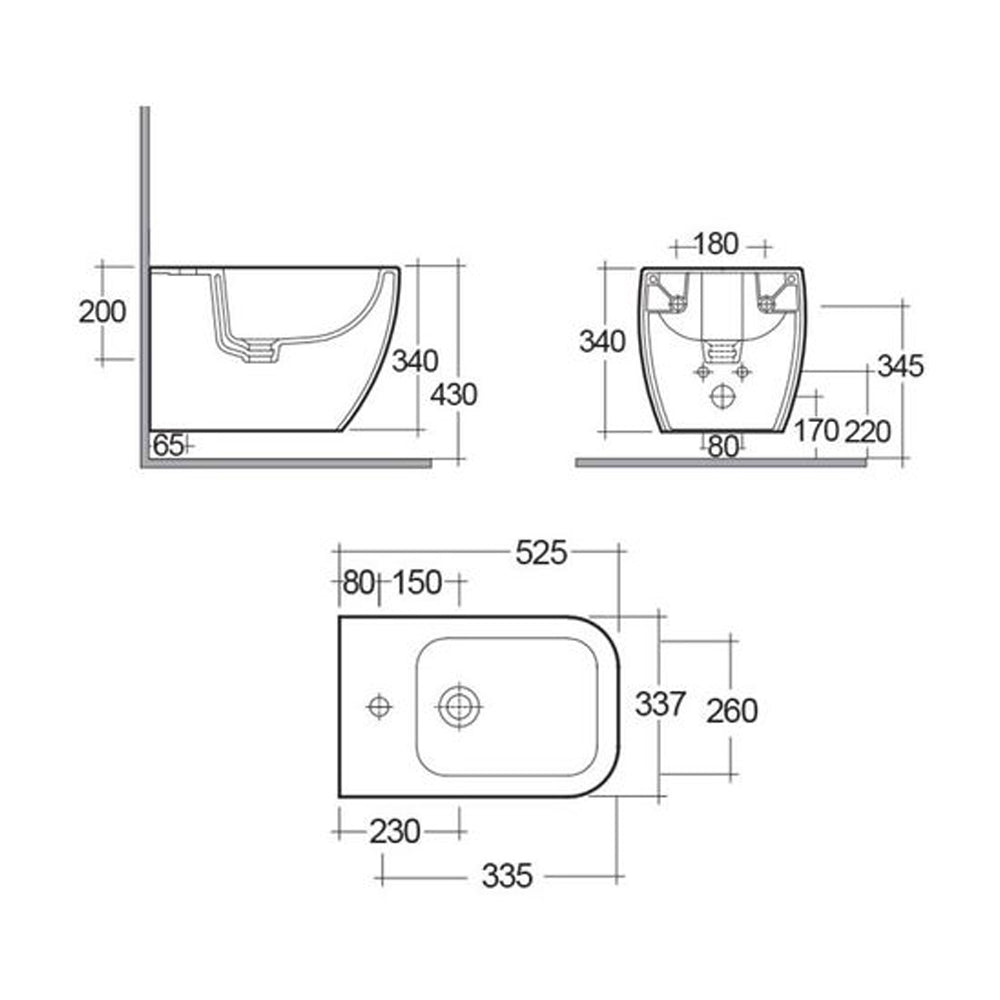 Coppia sanitari sospesi in ceramica vaso wc + bidet rak metropolitan *** confezione 1