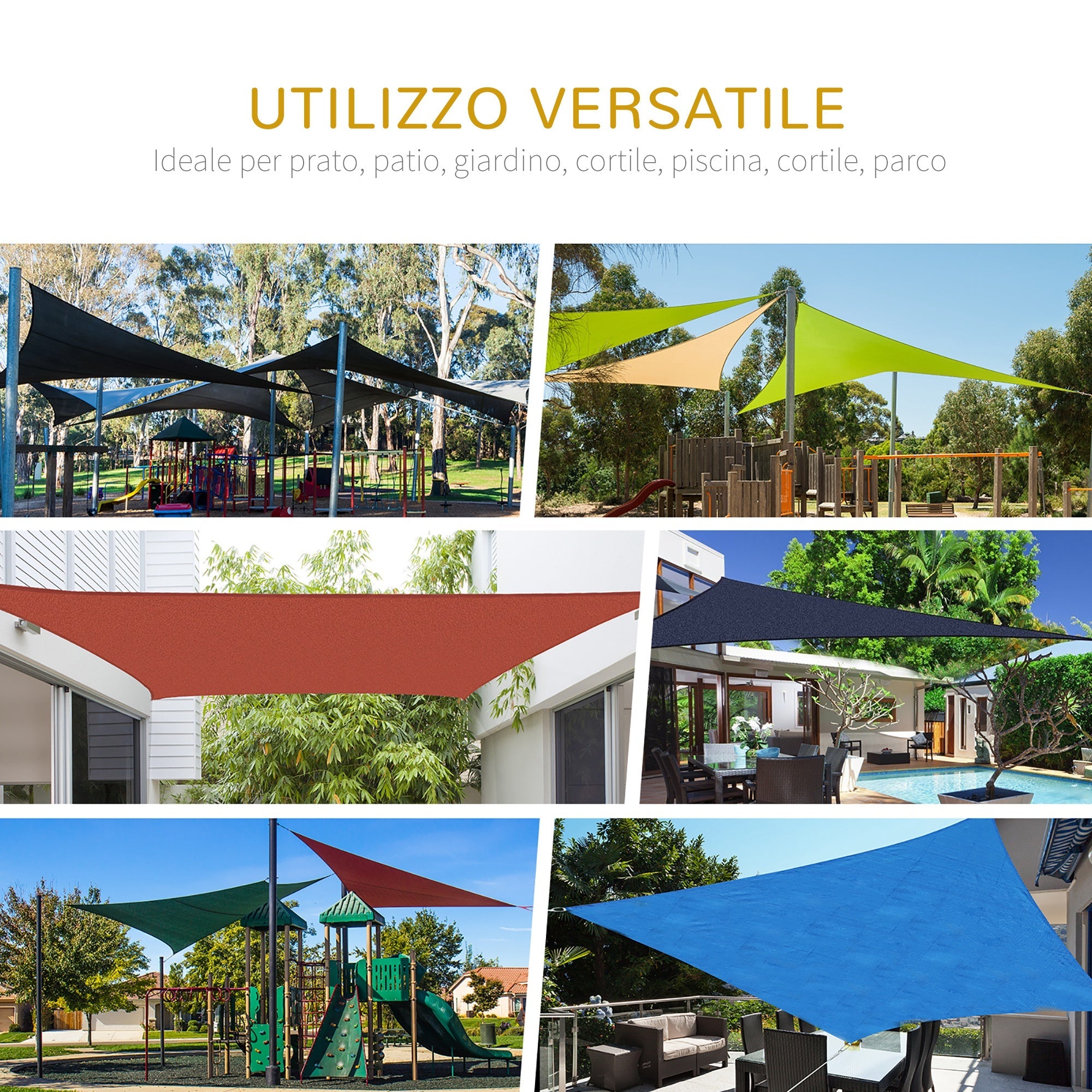 Tenda a Vela Triangolare Anti-UV e Traspirante 5x5x5 m con Ganci a D in Polietilene