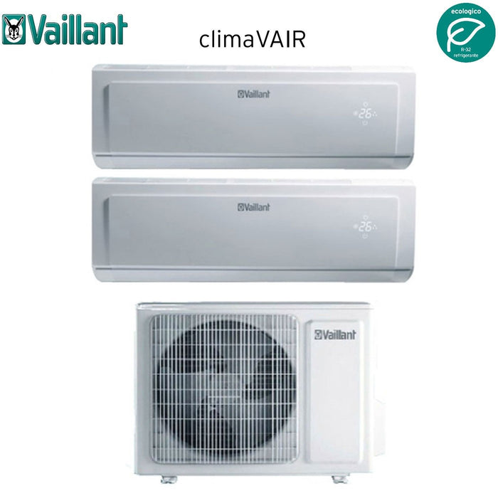 Climatizzatore Condizionatore Vaillant Dual Split Inverter serie CLIMAVAIR PLUS VAI 8 12+12 con VAF8-050W2NO R-32 12000+12000