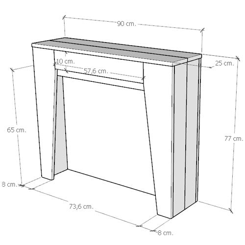 Consolle Allungabile 90x25/211 cm Pannelli in Nobilitato Anea Antracite