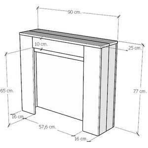 Consolle Allungabile 90x25/211 cm Pannelli in Nobilitato Kiba Antracite