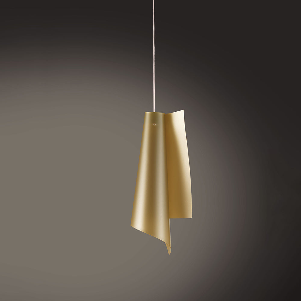 Sospensione Moderna A 1 Luce Vela In Polilux Oro H50 Made In Italy