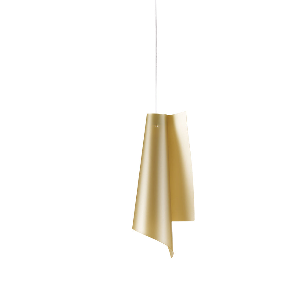 Sospensione Moderna A 1 Luce Vela In Polilux Oro H50 Made In Italy