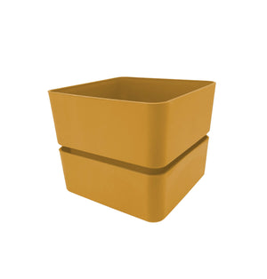 Vaso In Plastica Quadrato Veleta, Sottovaso Incluso - Dimensione: cm 12x12x10 h coloreCurry (Giallo)
 - VELETA12CURRY