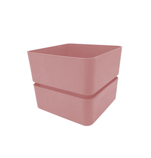 Vaso In Plastica Quadrato Veleta, Sottovaso Incluso Dimensione: cm 12x12x10 h coloreOld Rose (Rosa Antico) VELETA12OLDRO