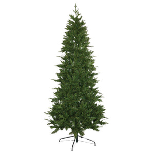 Albero di Natale sottile alto 210 cm di colore verde realizzato in PE e PVC