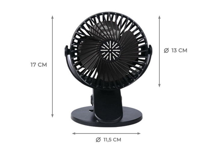 Ventilatore Da Tavolo Silenzioso Batteria Ricaricabile USB Modello Solano