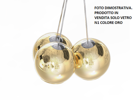 VETRO-O Bolla in vetro diametro 14cm oro